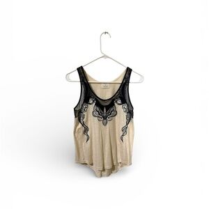 Pins & Needles Cream Top with Black Accents